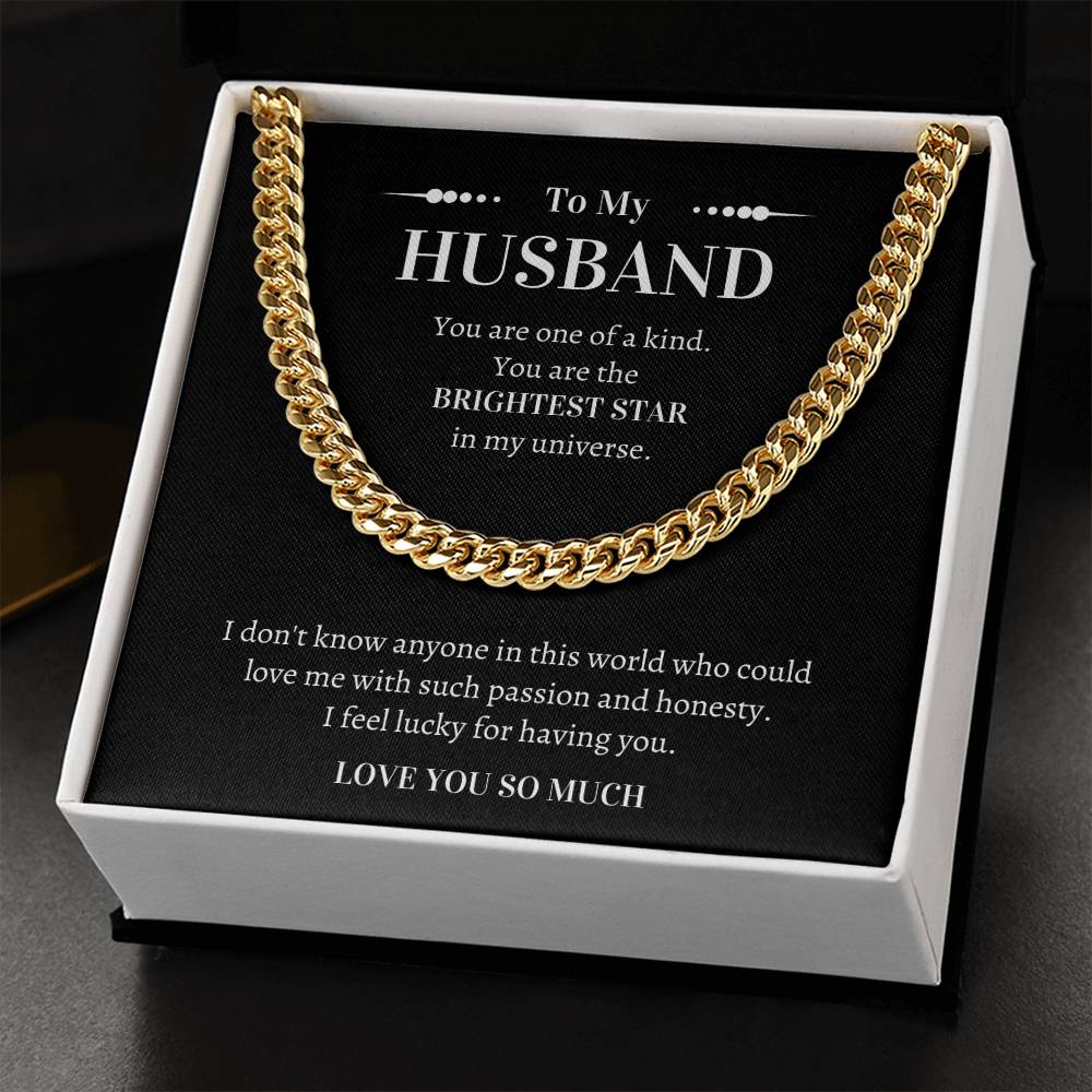 Gift For Husband - I Feel Lucky For Having You Cuban Link Chain