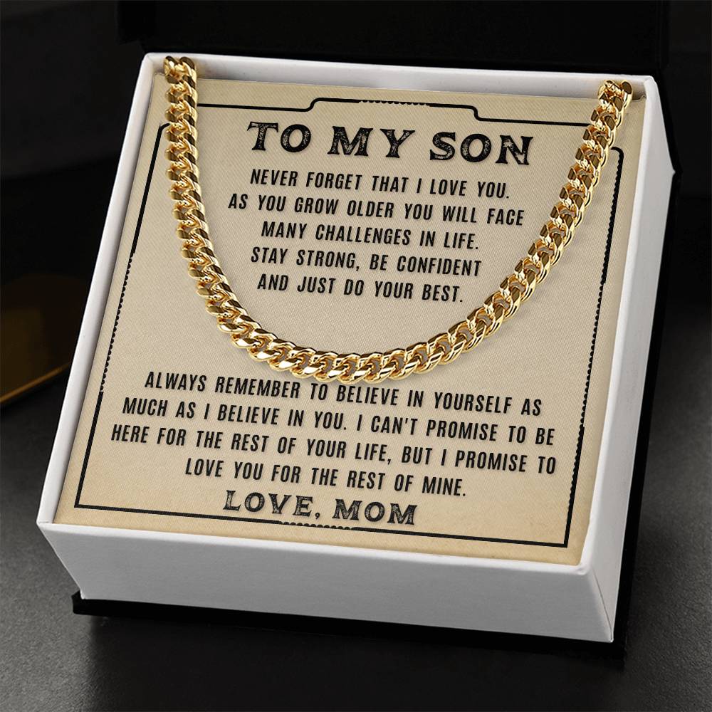 My Son - Never Forget That - Cuban Link Chain Necklace