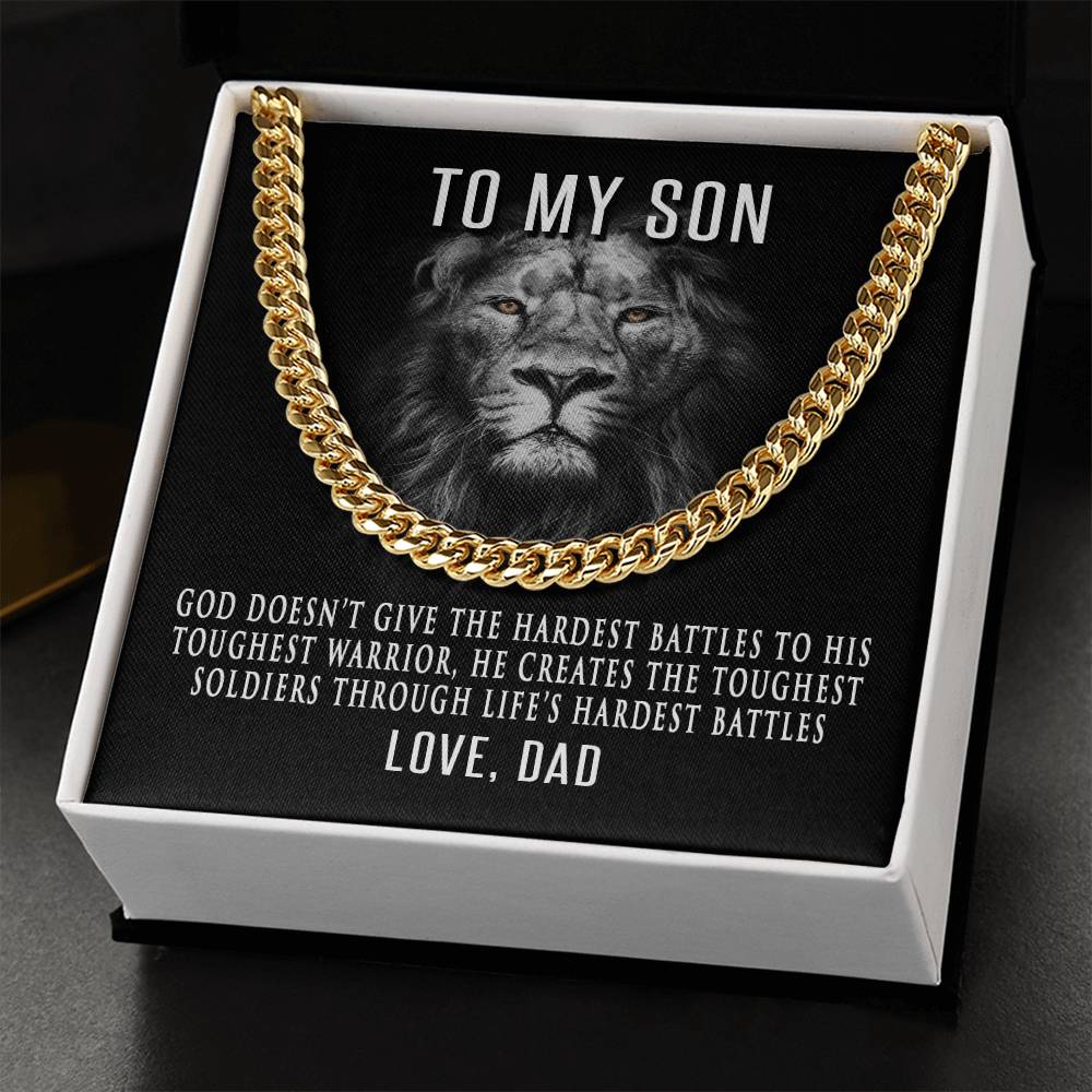 Son Toughest Warrior - Cuban Link Chain Necklace