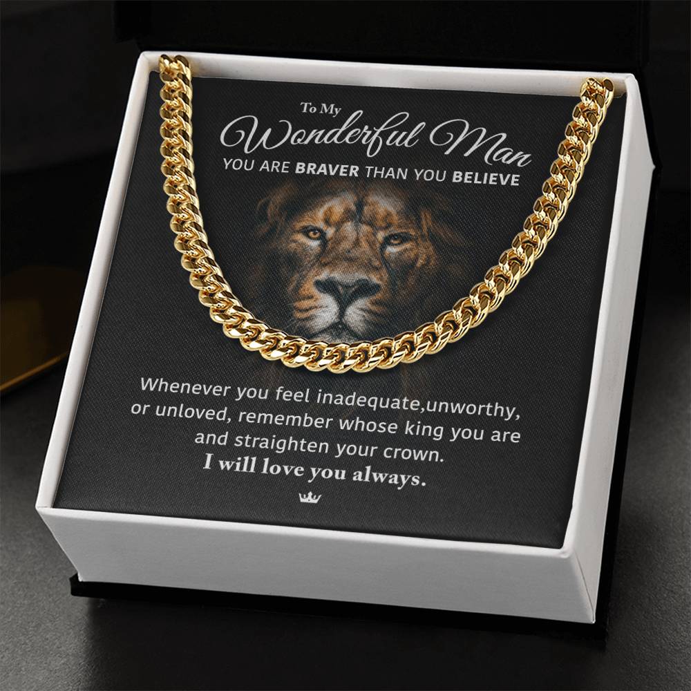 My Wonderful Man - Braver King Cuban Link Chain
