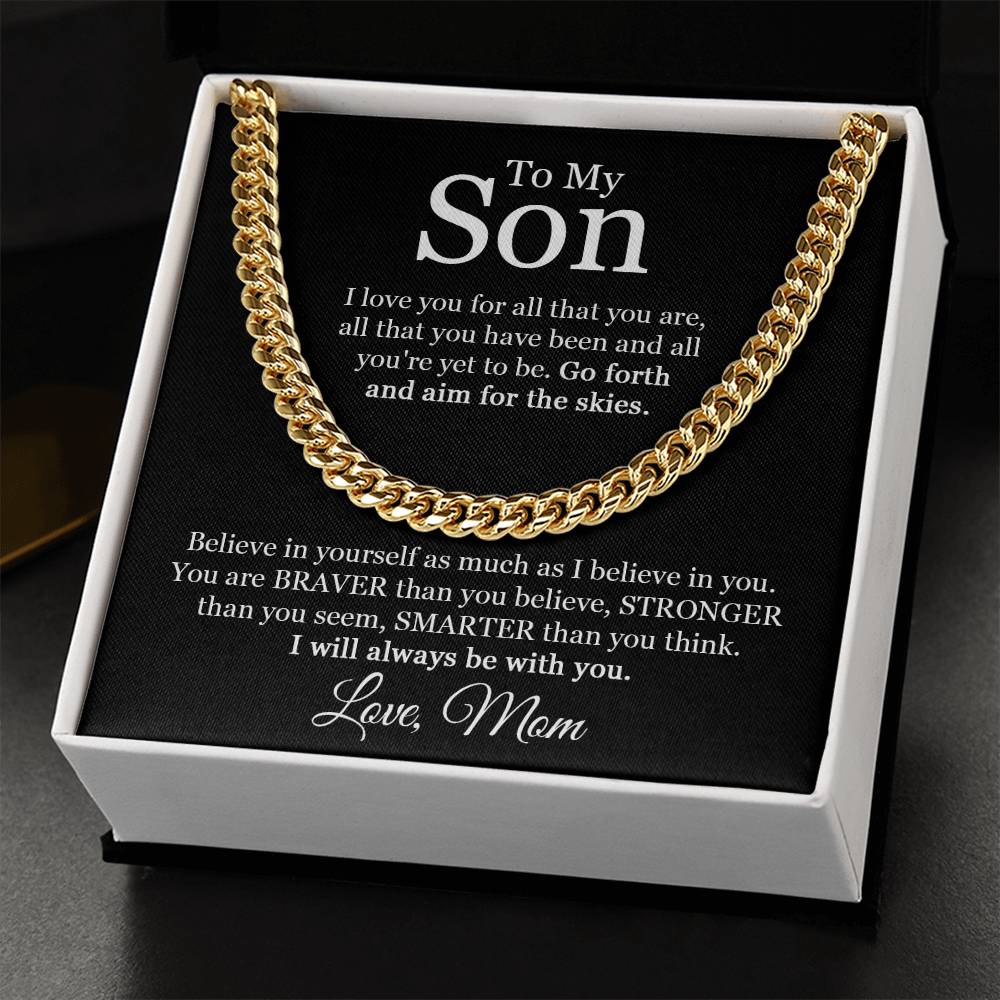 To My Son Chain Necklace Gift For Son From Mom Dad To Son Son Graduation Son Birthday Keepsake Gift For Son Cuban Link Chain