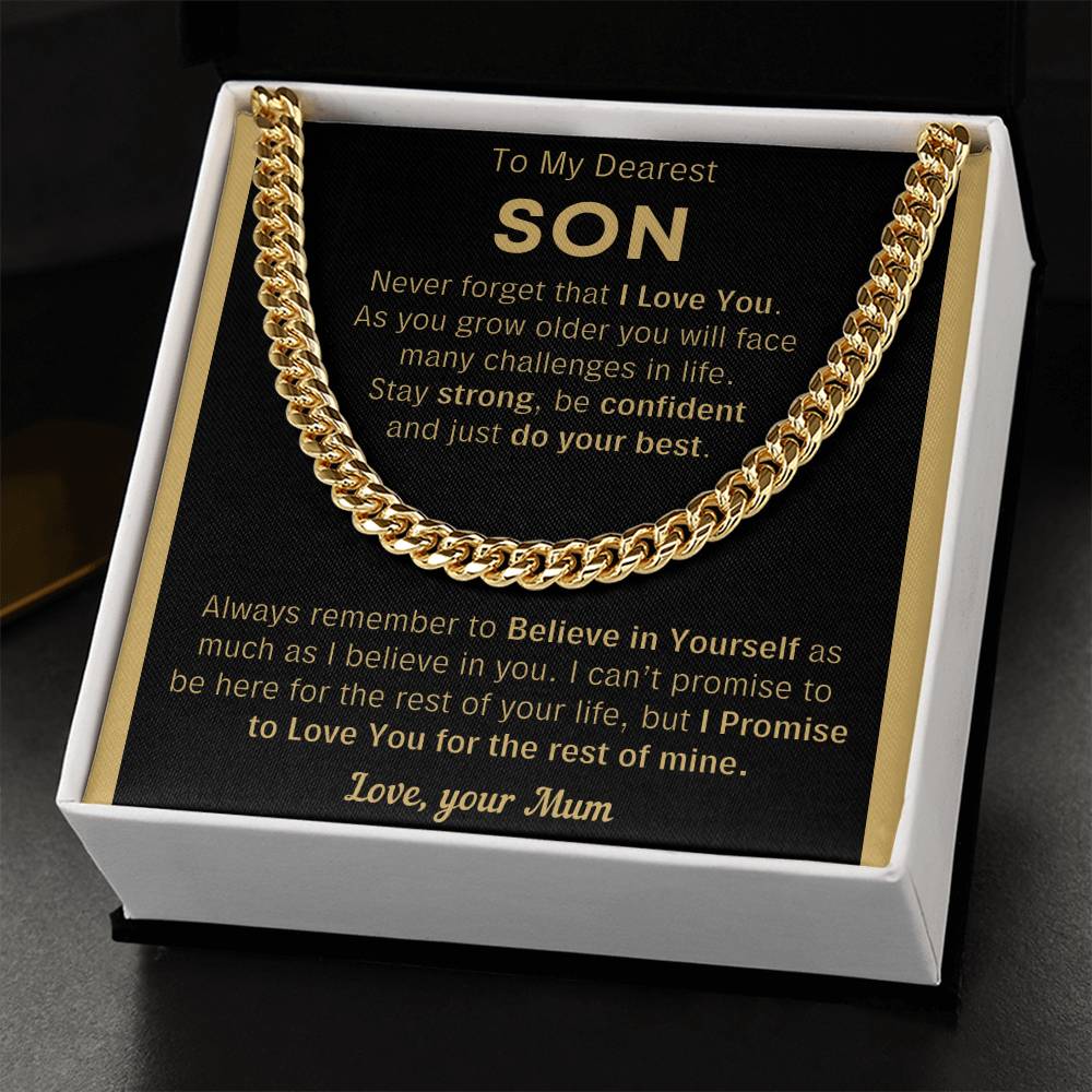 To My Son Just Do Your Best - Cuban Link Chain - Meu