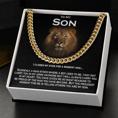 To My Son  Solid Cuban Chain Necklace Cuban Link Chain