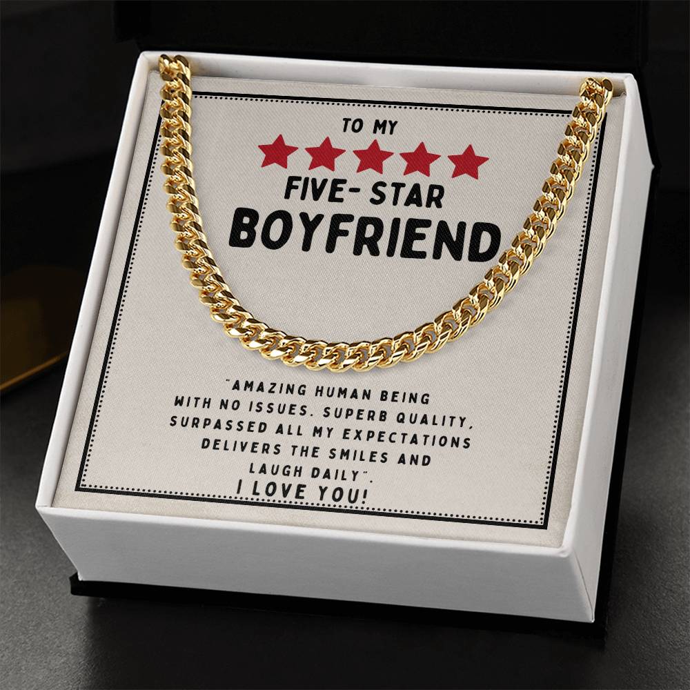 To My Five Star Boyfriend Cuban Necklace Cuban Link Chain
