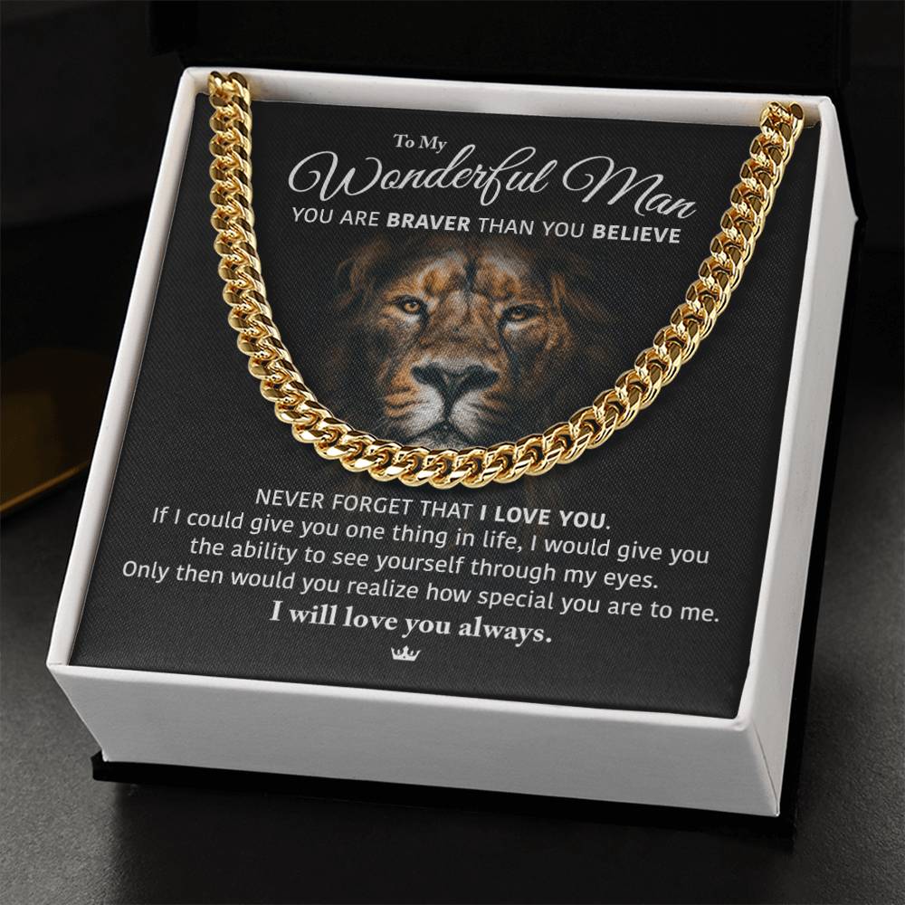 My Wonderful Man - Perfect Gift For Him Cuban Link Chain