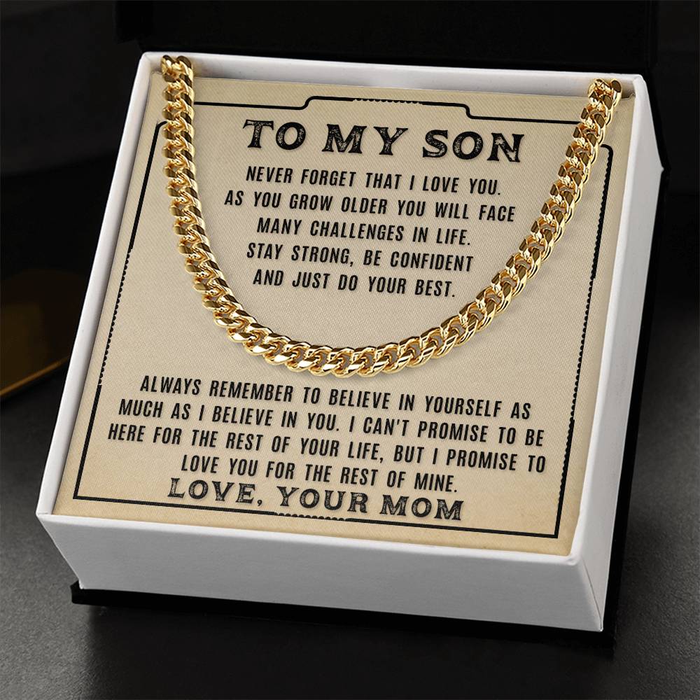 My Son - Never Forget That - Cuban Link Chain Necklace