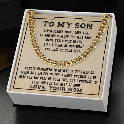 My Son - Never Forget That - Cuban Link Chain Necklace