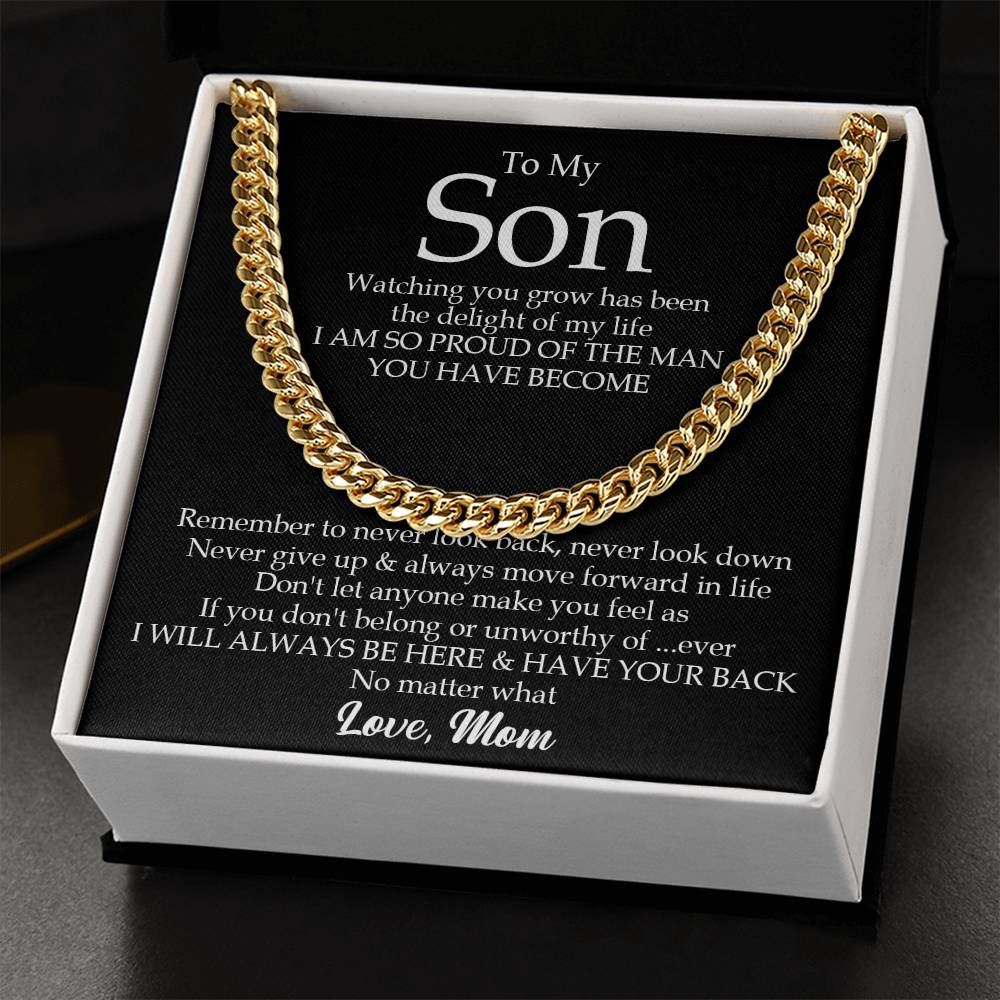To My Son Cuban Link Chain Necklace Gift For Son From Mom Son Birthday Gift Christmas Gift For Son