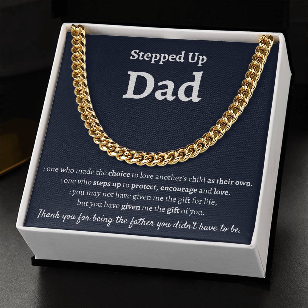 Stepdad Fathers Day Gift Bonus Dad Gift Stepped Up Dad Cuban Chain Necklace Stepdad Gifts Ideas Gift For Stepdad From Cuban Link Chain