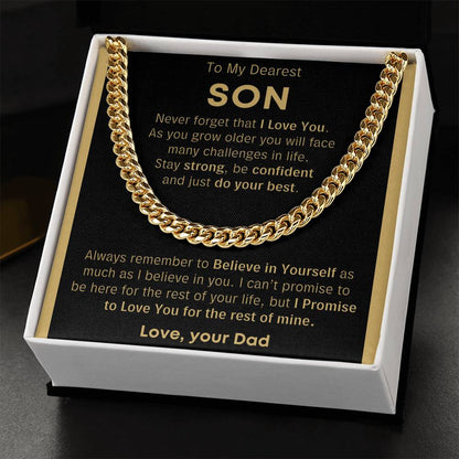 To My Son Just Do Your Best - Cuban Link Chain - Cld9