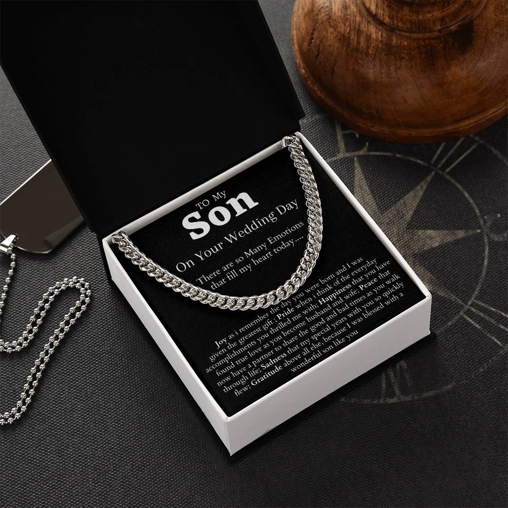 To My Son On Your Wedding Day Cuban Link Chain