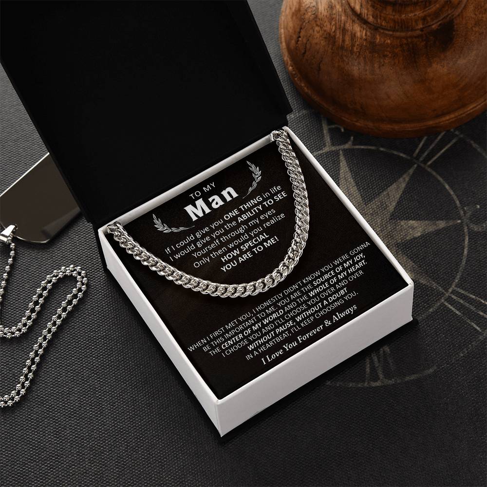 Gift For Your Man - Love You Forever - Cuban Cuban Link Chain