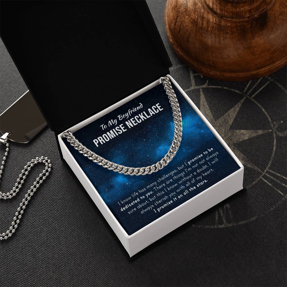 Promise Necklace For Him - Christmas Gift Cuban Link Chain
