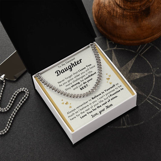 Daughter Just Do Your Best - Cuban Link Chain - Clm22