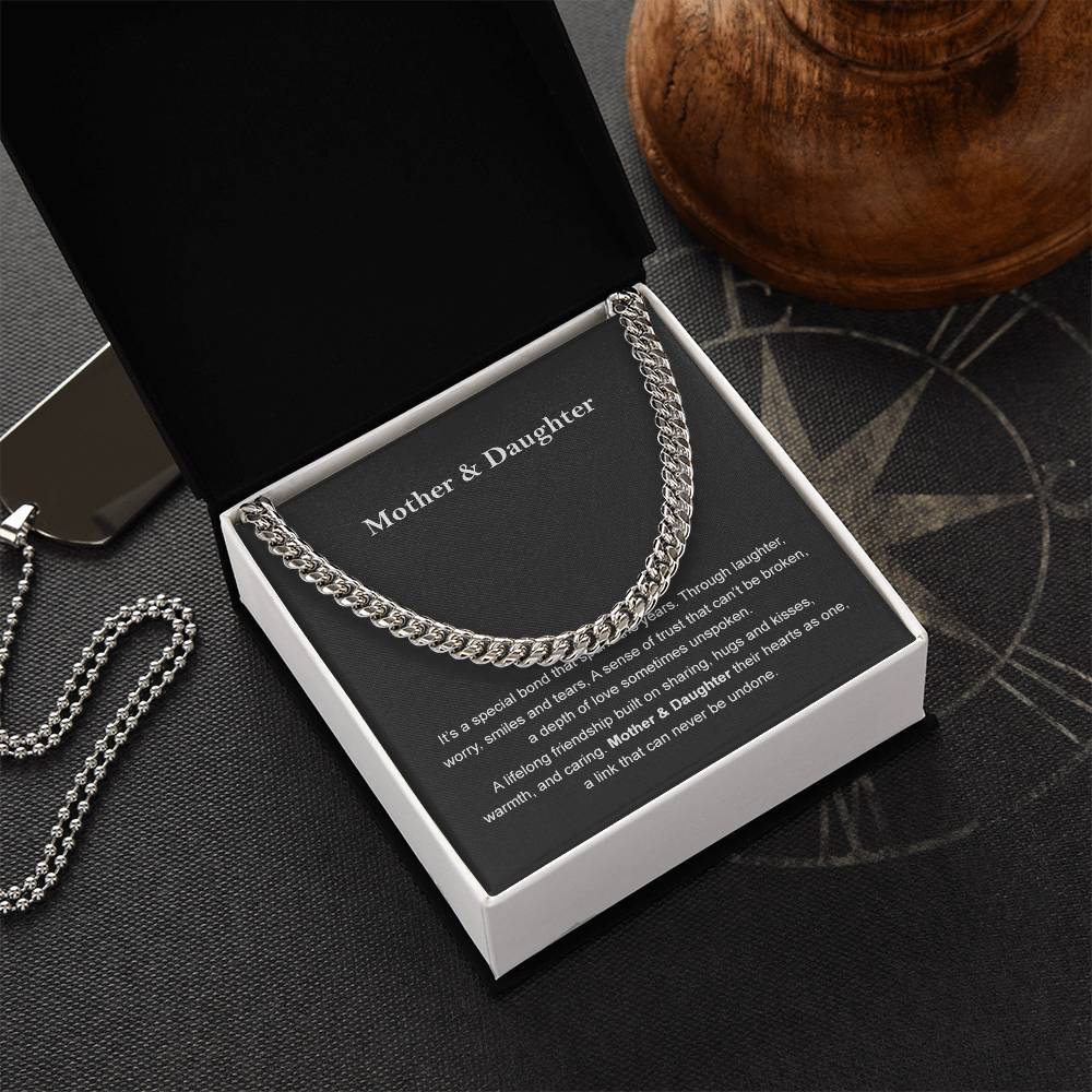 Mother & Daughter Mother's Day Birthday Jewelry Gift Chain Necklace For Women Cuban Link Chain
