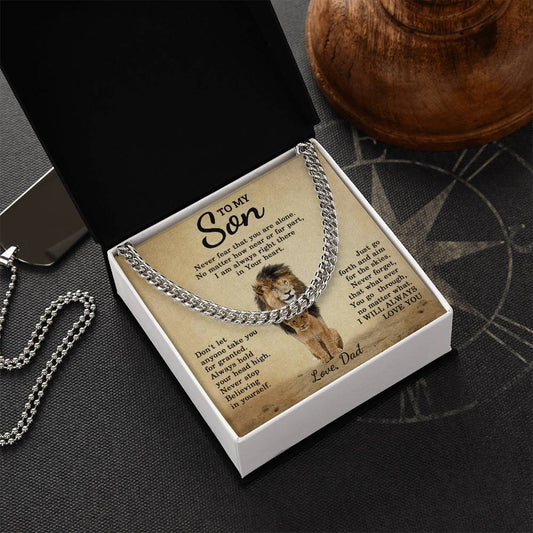 To My Son Cuban Chain Necklace Dad To Son Necklace Sentimental Gift For Son Cuban Link Chain