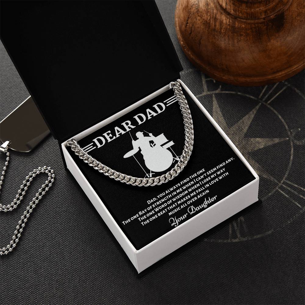 Drummer Dad Cuban Link Chain