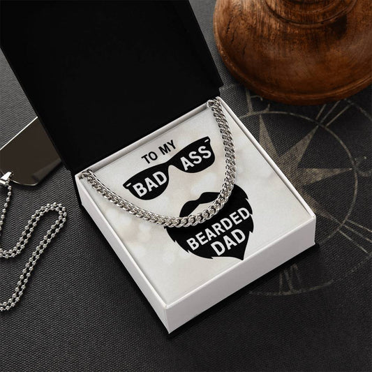To My Bearded Dad Cuban Link Chain