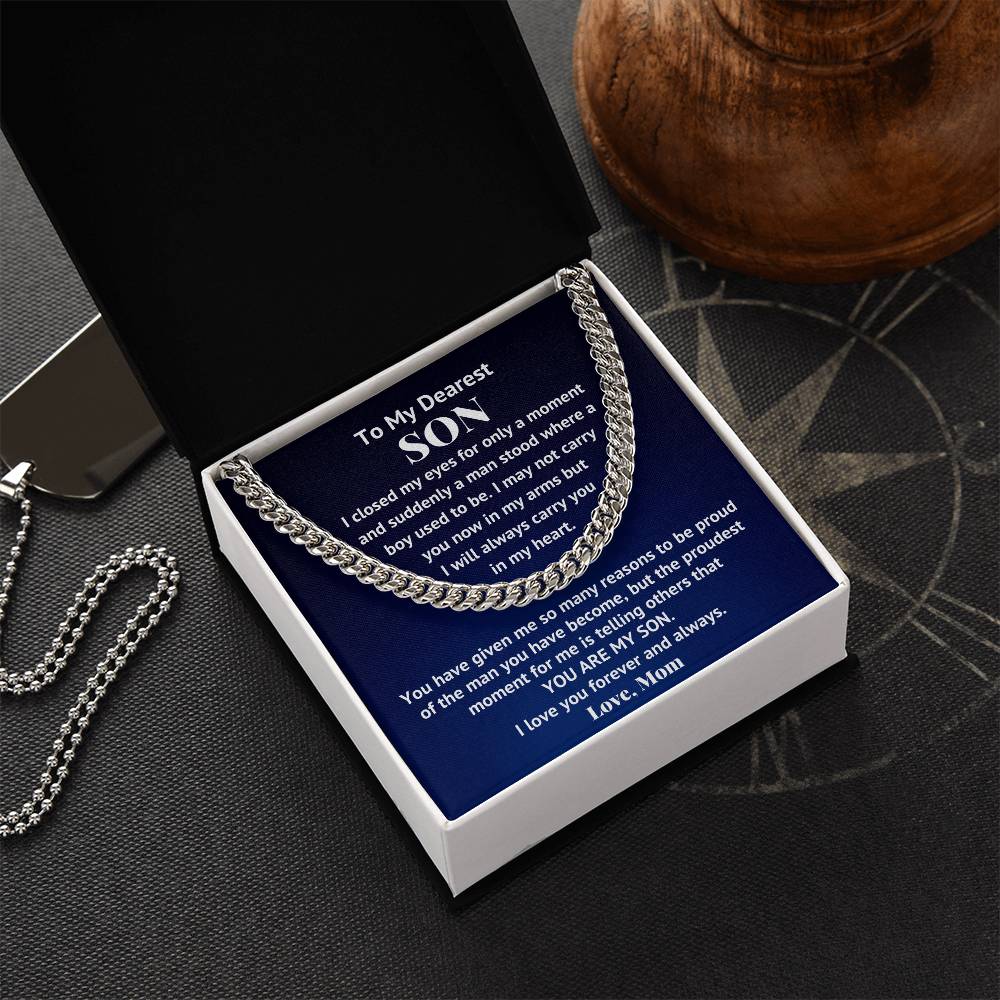 To My Son Necklace Son Gifts From Mom Son Cuban Chain Necklace Mother To Son Gifts Gifts For Son Birthday Cuban Link Chain