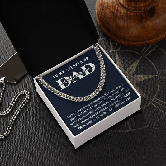 Step Dad Fathers Day Gift Cuban Link Chain Necklacebirthday Present For Bonus Dad Step Father Wedding Gift Step Dad Ch