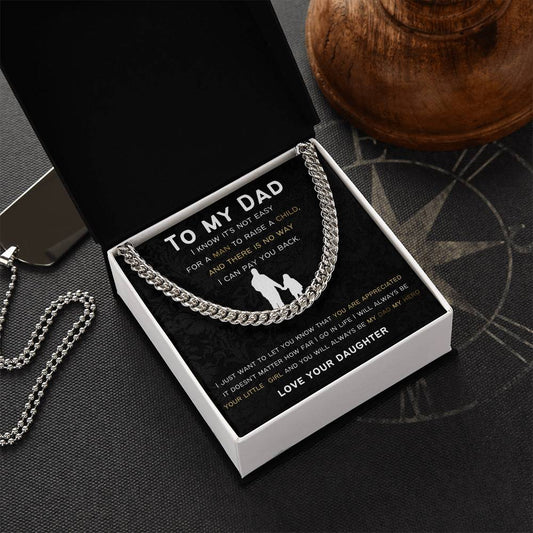 Cuban Link Chain Gift For Dad From Daughter.