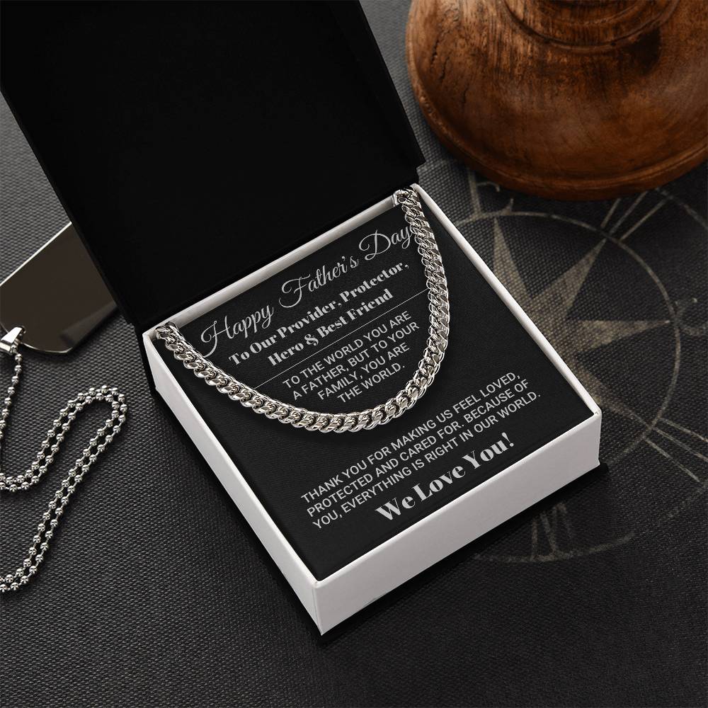 Our Dad Our World Father's Day Gift Cuban Link Chain