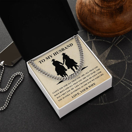 Husband Fathers Day Gift Silver Cuban Link Chain For Men Husband Birthday Gift Anniversary Gift For Horse Lover Cowboy