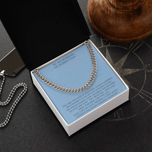 To My Husband On Father's Day Cuban Link Chain