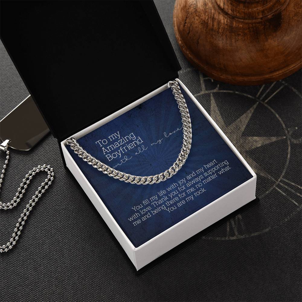 To My Amazing Boyfriend Cuban Link Chain Necklace From Girlfriend Gift For Him