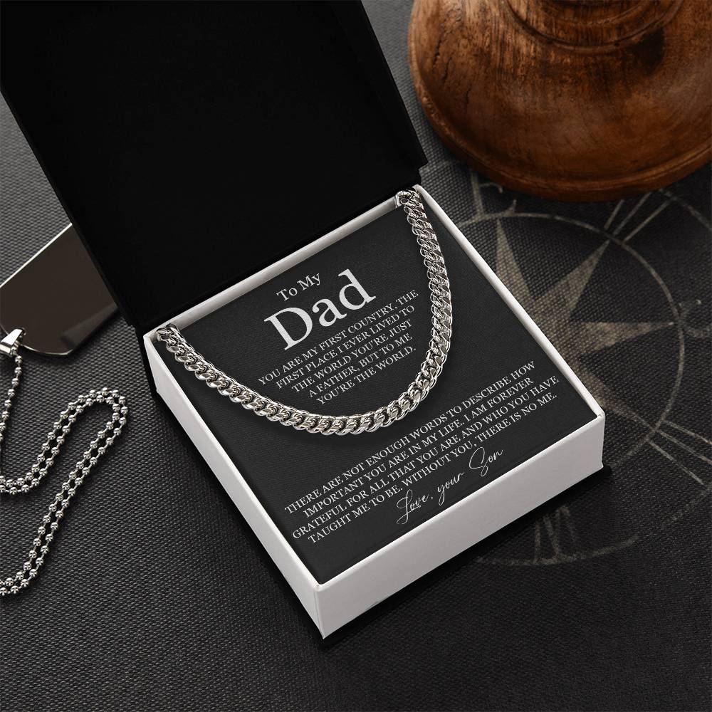 To My Dad Cuban Link Chain Necklace Dad Gift From Son Dad Birthday Father's Day Gift