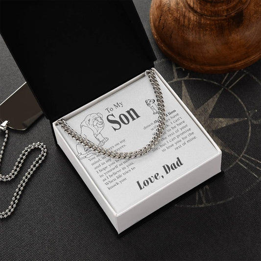 I Hope You Believe In Yourself This Old Lion Dad Gift For Son Cuban Link Chain Necklace