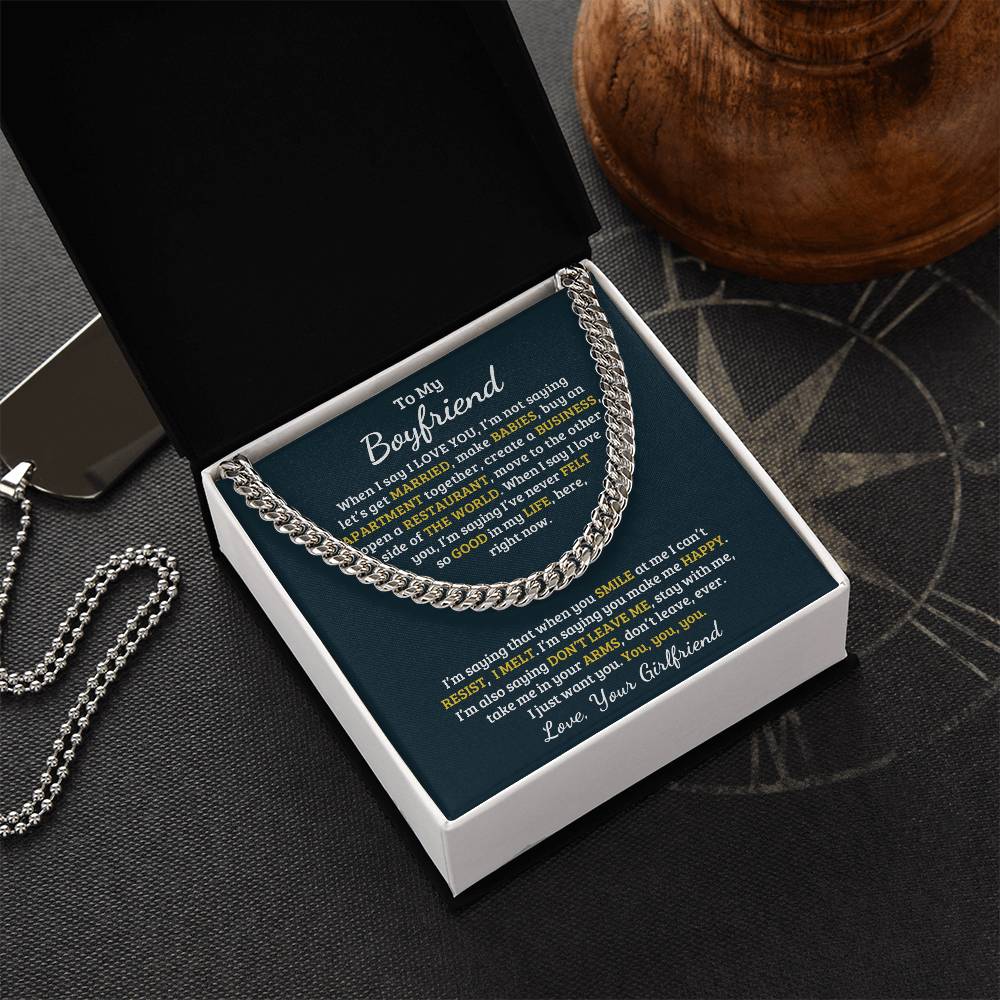 Valentine's Day Gift For Boyfriend Cuban Link Chain