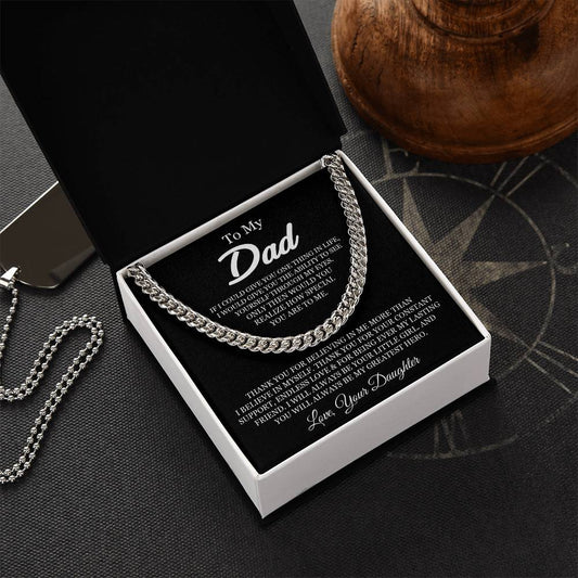 To My Dad Cuban Chain Necklace Sentimental Gift For Dad From Daughter Dad Birthday Gift Idea Father's Day Gift Cuban Link Chain