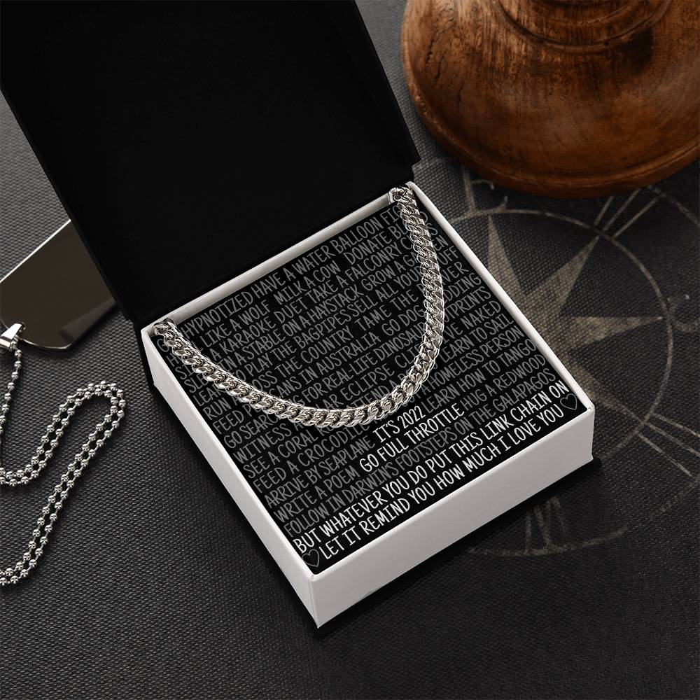 New Year Gift For Men Christmas Gift For Nephew Brother Boyfriend Husband Funny Bucket List Cuban Chain Link Cuban Link Chain