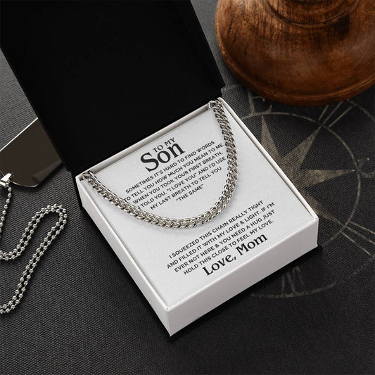 To My Son Chain Necklace Son Birthday Gift From Mom Son Graduation Necklace Mother To Son Gift Cuban Link Chain