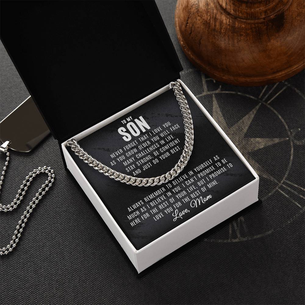 To My Son - Believe In Yourself - Cuban Link Chain Necklace