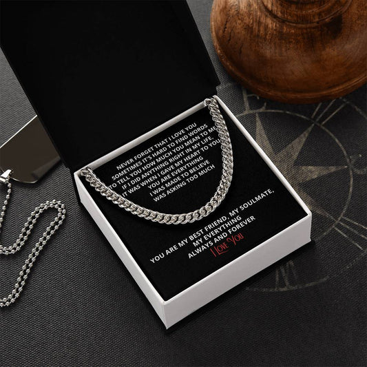 To Boyfriend For My Husband Son Birthday Grandson Gift Gold Silver Cuban Chain Anniversary Just Because Christmas Stoc Cuban Link Chain