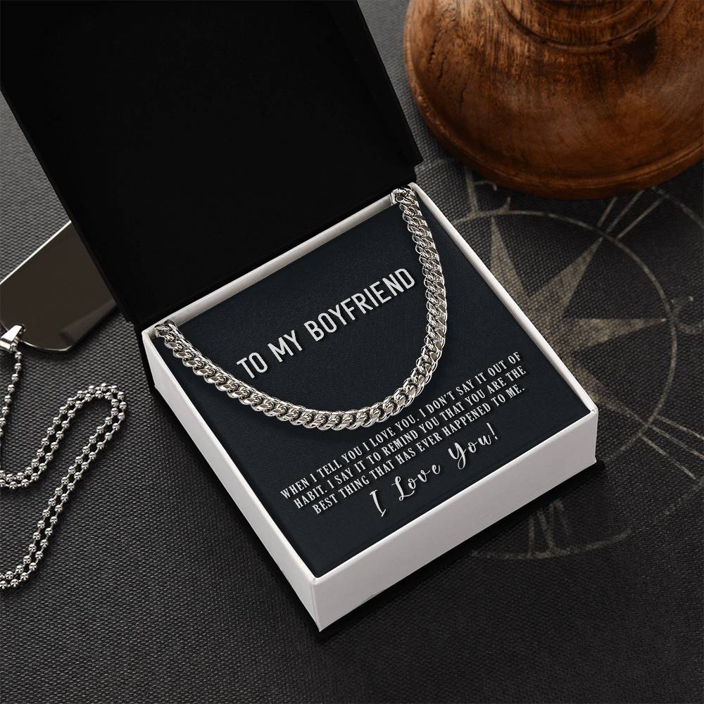 To My Boyfriend Cuban Link Chain