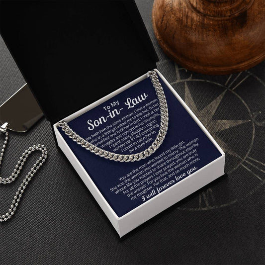 To My Son-In-Law - We Both Love The Same Woman  Cuban Link Chain Necklace