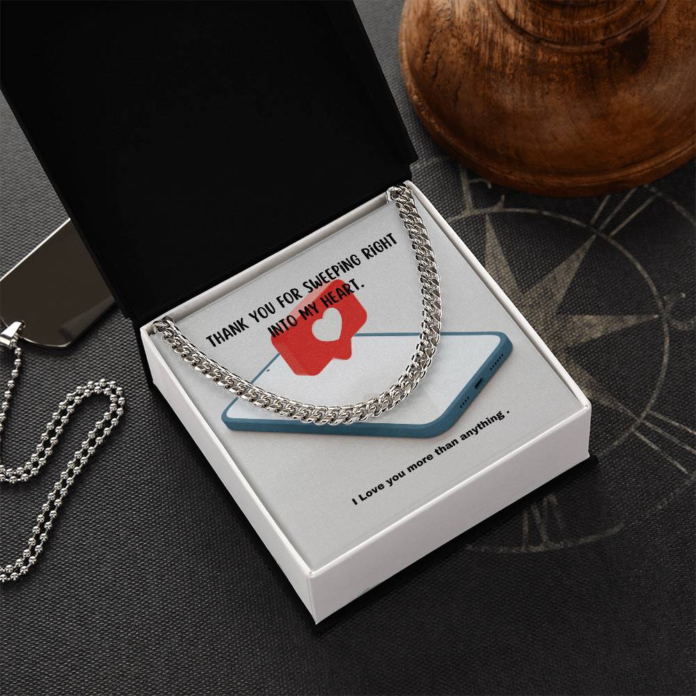 Swipe Right ! You Bet! A Masculine Cuban Chain For Your Sweetie! Cuban Link Chain