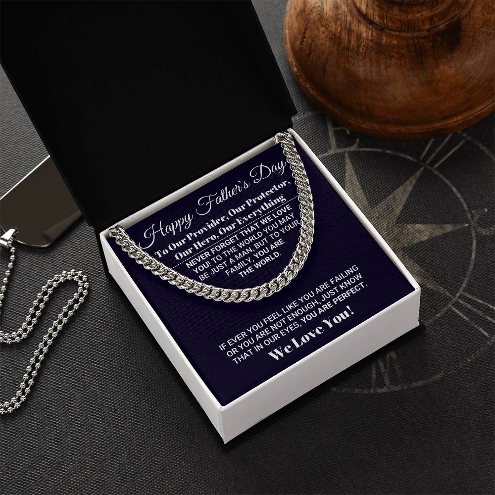 Our Everything Father's Day Necklace Cuban Link Chain