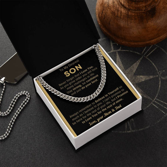 To My Son Just Do Your Best - Cuban Link Chain - Clmd10
