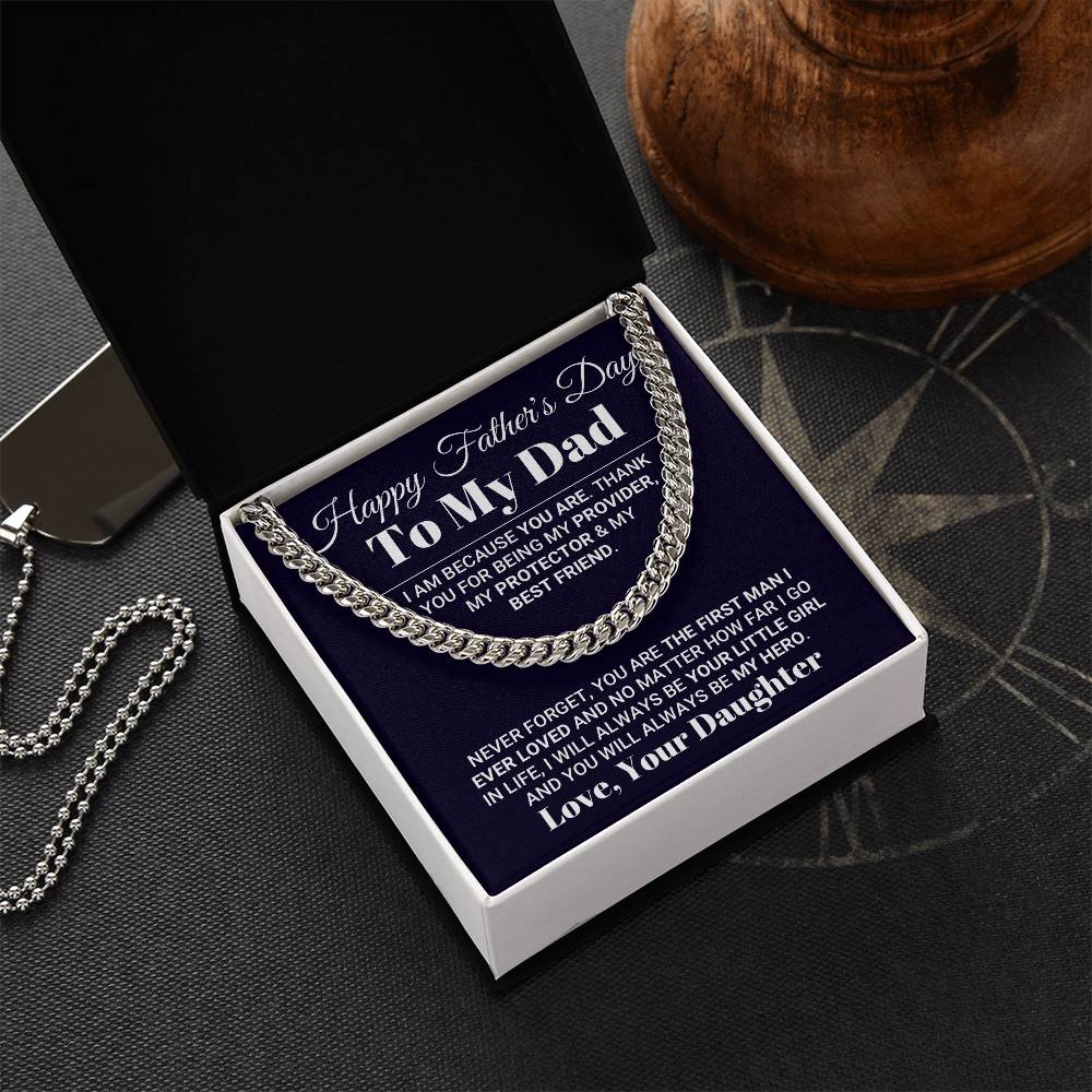 My Hero Father's Day Necklace Cuban Link Chain