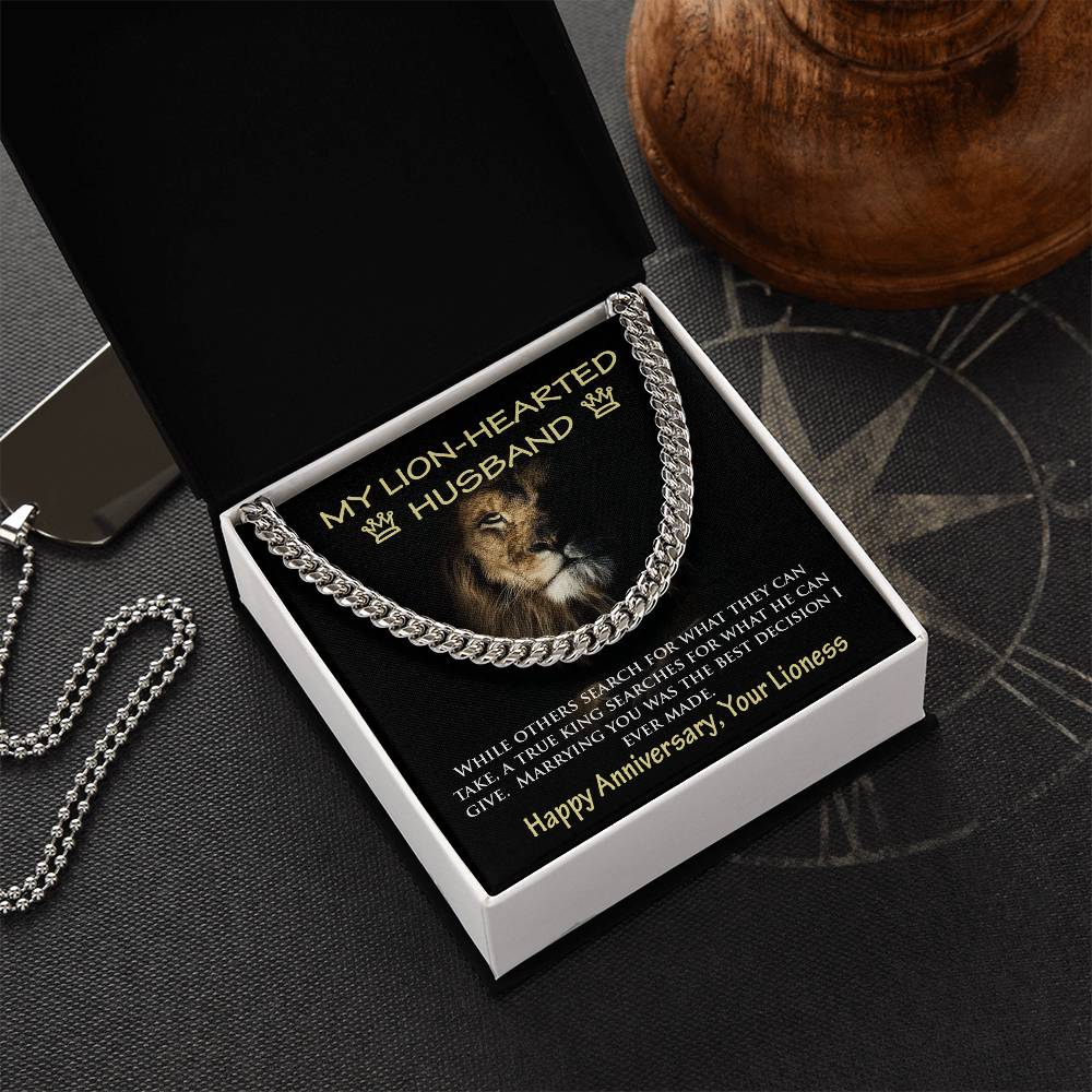 Cuban Link Chain Necklace Gift For Lion Husband King