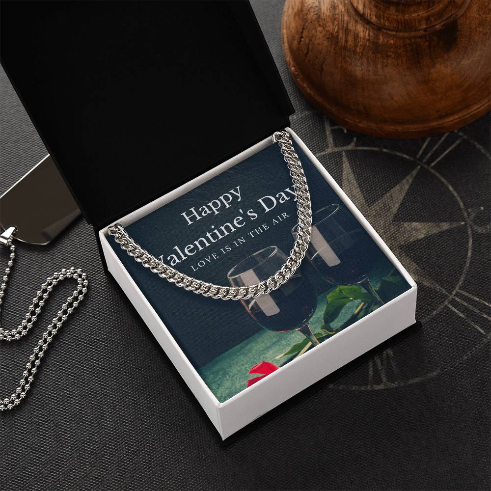 Cuban Link Chain Necklace Love Is In The Air
