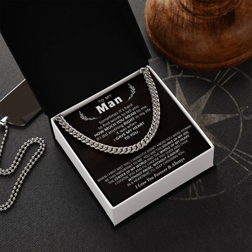 Gift For Your Man - Words - Cuban Cuban Link Chain