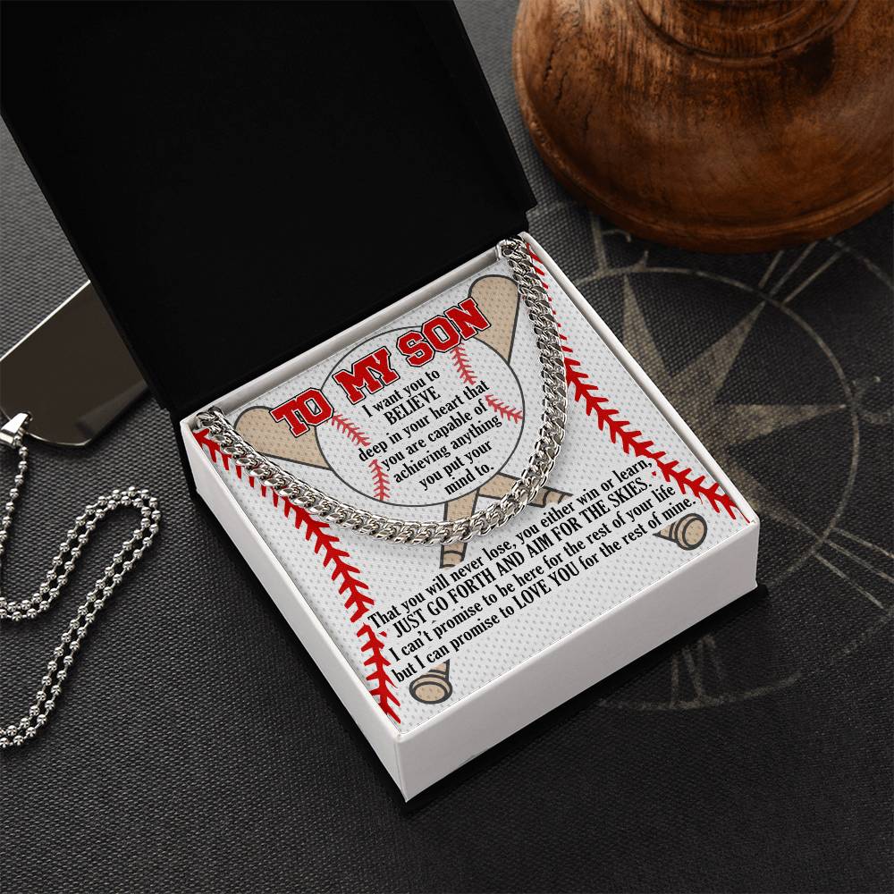 A Gift For Son Link Chain Necklace - Aim For The Skies Cuban Link Chain