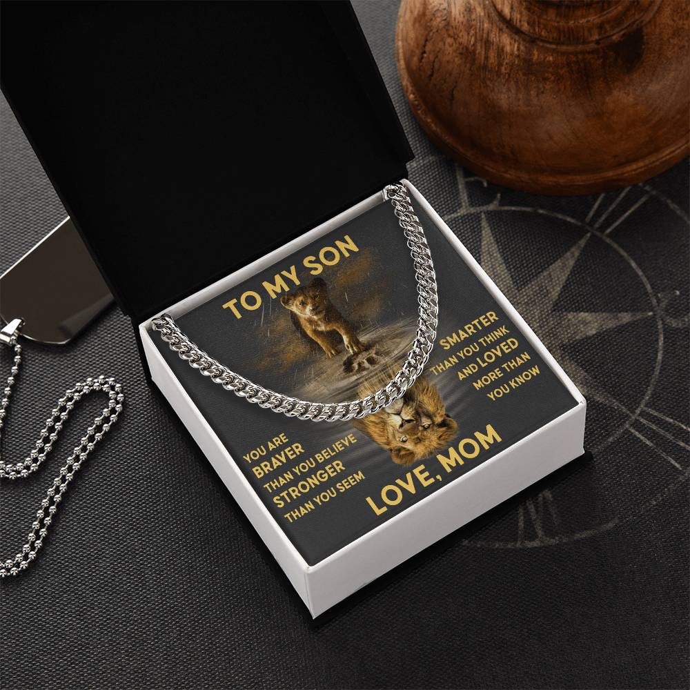 To My Son - Love Mom Cuban Link Chain