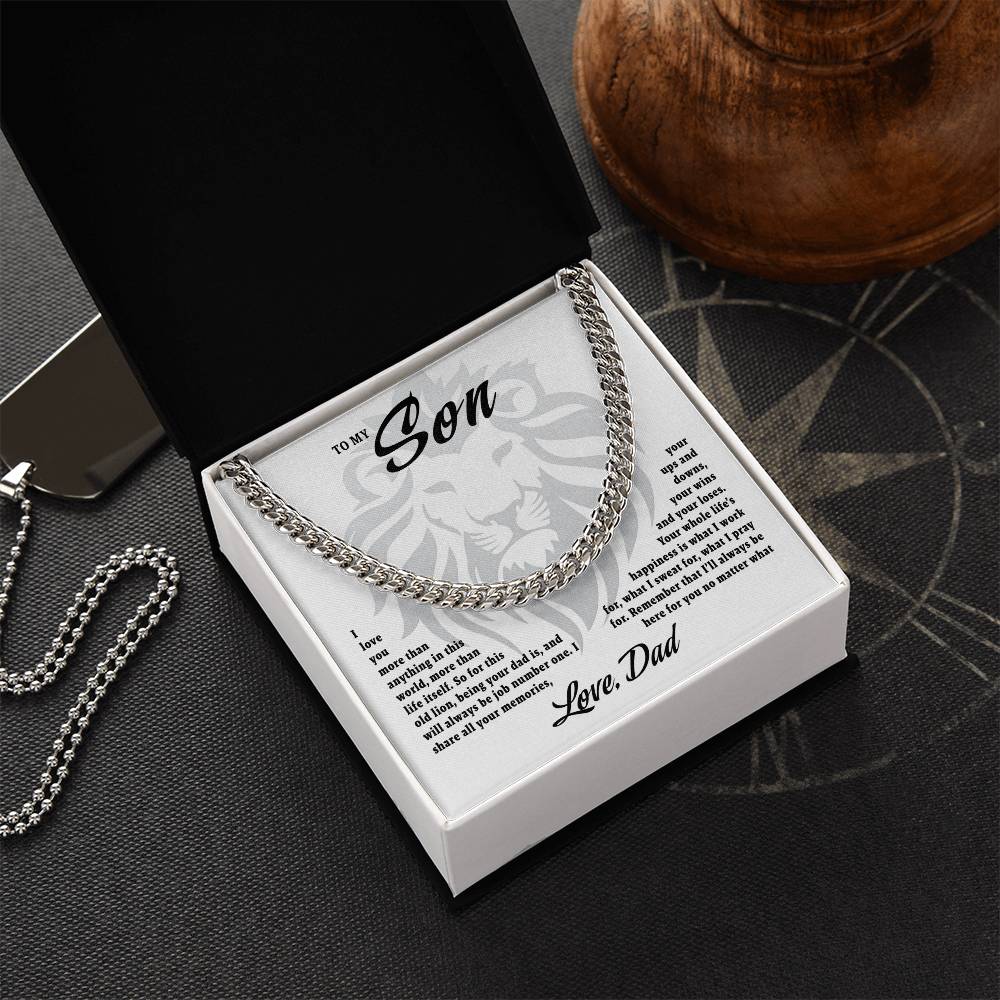 To My Son - Love Dad Cuban Link Chain