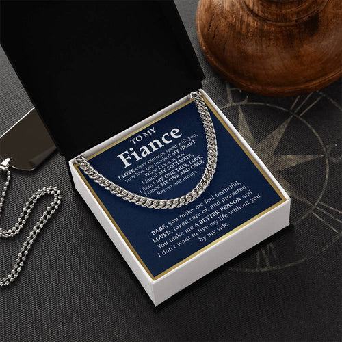 Cuban Link Chain Necklace  Gift For Fiance